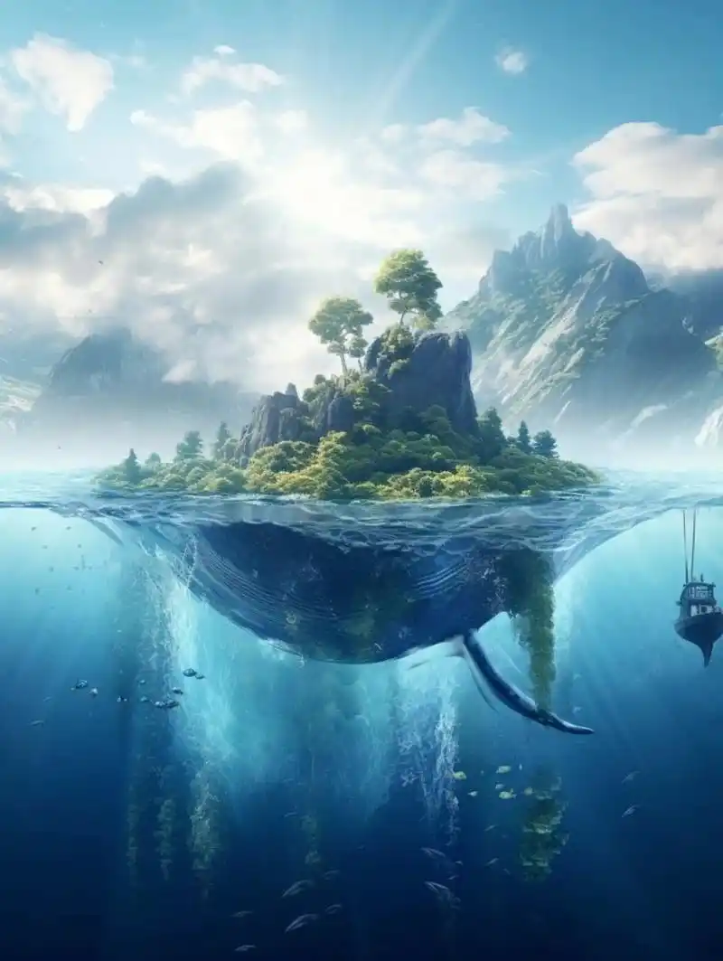 化身孤岛的鲸(动图版) 她叫alice,从1992年开始被发现并追踪录音.