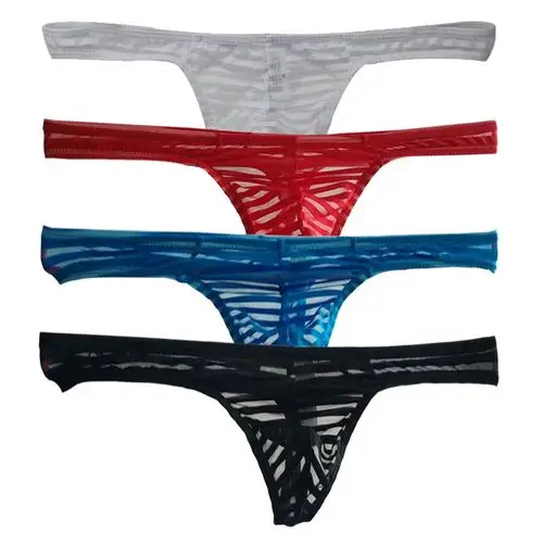 chengshen 男式性感透明丁字裤低腰透视弹力内衣