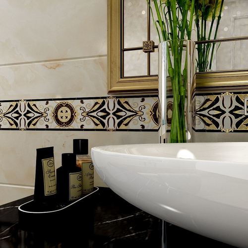 瓷砖腰线贴纸自粘防水卫生间厨房墙砖大理石装饰贴地砖波导线