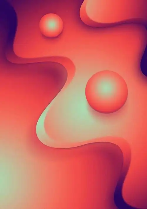 秀#设计师yuliya shumilina的渐变图形,完美融合了大家吐槽的红蓝配色