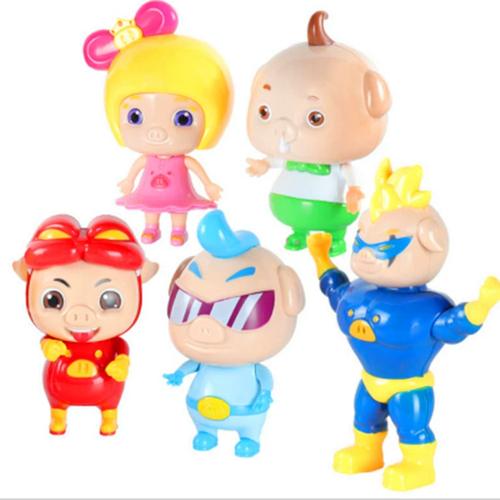 卡通儿童生日蛋糕摆件猪猪侠呆呆菲菲蛋糕装饰百变校巴霸王龙插件