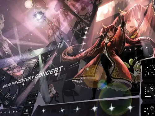 动漫女孩唱歌舞台