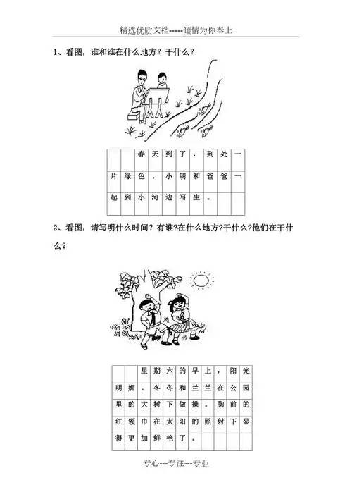 小学一年级语文看图写话(共6页)_第1页