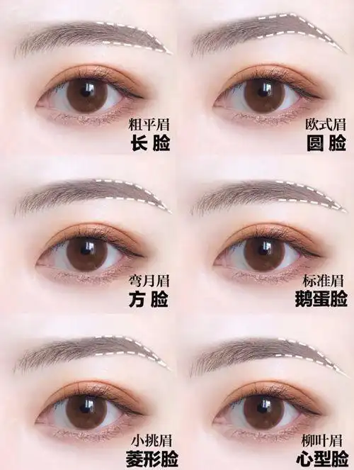 不同脸型适合的眉形