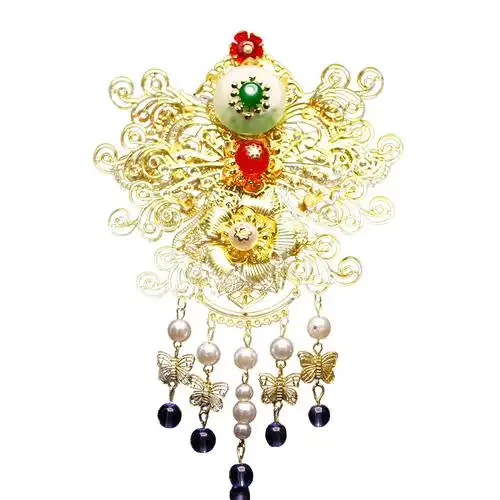 古装饰品古风凤求凰头饰皇后娘娘贵妃发饰流苏步摇凤冠额饰