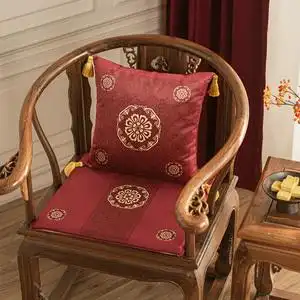名堂东方福锦新中式红色太师实木椅垫红木沙发座垫主人圈椅靠垫