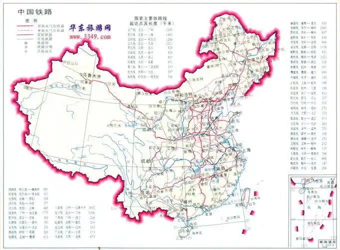 我要详细的中国铁路线地图以及经过的城市.谢谢.