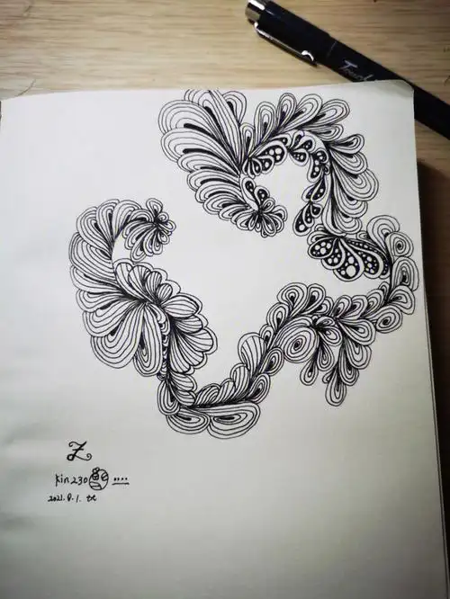 禅绕画练习从水晶球里看好有趣