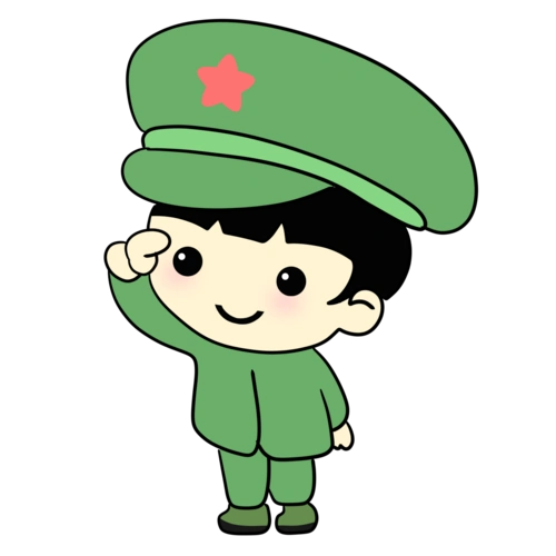 可爱手绘卡通敬礼小人图片