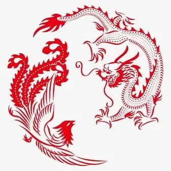 简单的龙凤剪纸图案