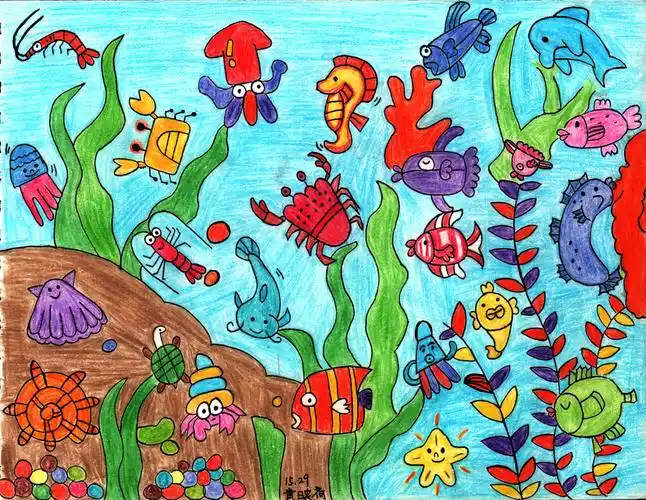 29幅海底世界主题彩铅手绘作品合辑