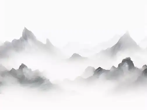 朗诵中国风水墨山水青山绿水云雾缭绕水墨画古风背景图