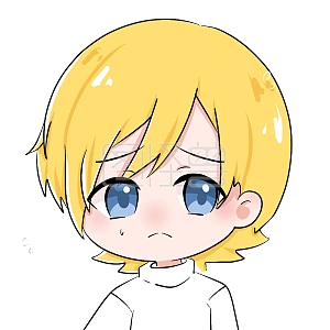 图怪兽原创元素卡通表情包金发男孩为难皱眉难过