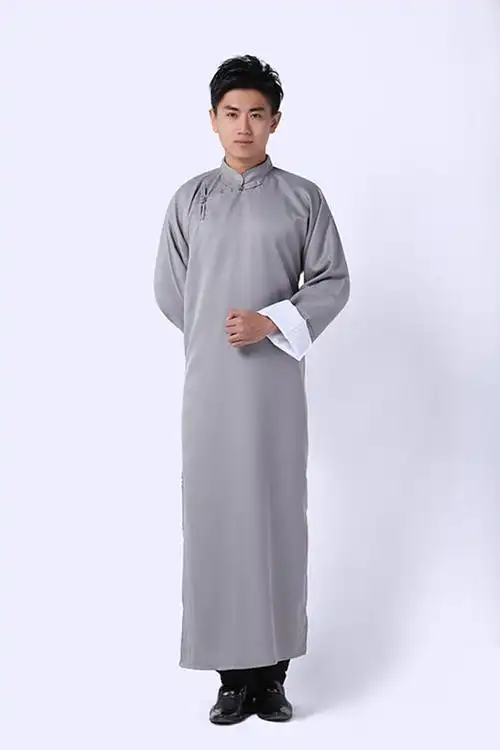 相声大褂五四民族相声服装民国长衫男成人大褂不反光长袍马褂大袍表