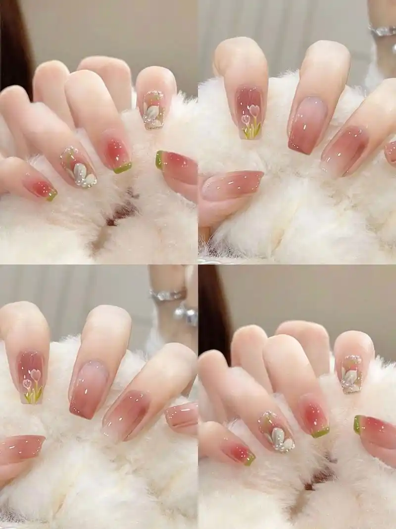 hello宝子们 分享一期夏季小清新ins风美甲91 高级简约显手白 温柔