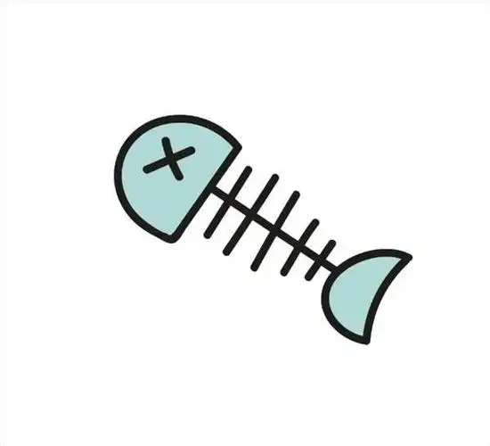 简笔画儿童鱼骨头矢量鱼骨头卡通黄色鱼骨png素材透明免抠图片-卡通