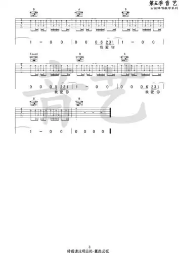 张悬- 关于我爱你 [弹唱] 吉他谱