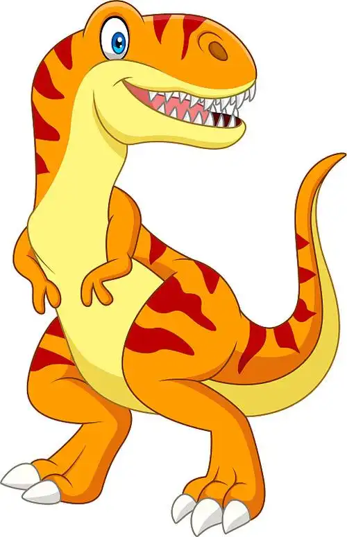 卡通霸王龙孤立在白色背景图片