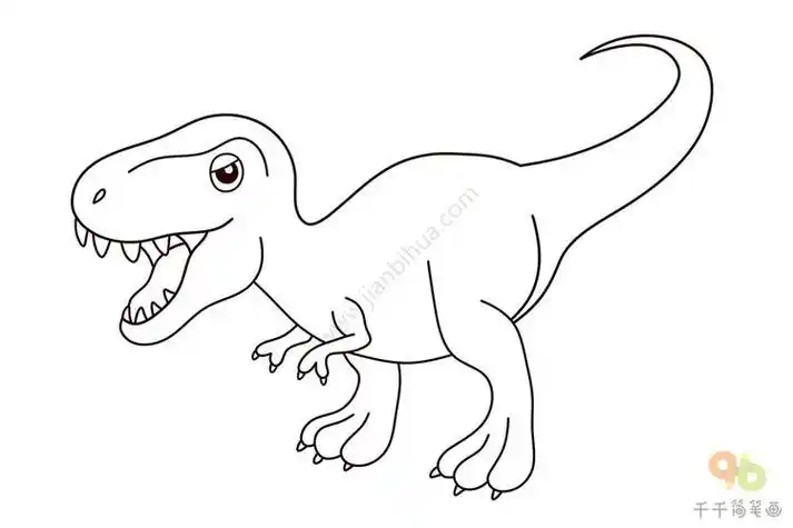 马普龙vs霸王龙简笔画