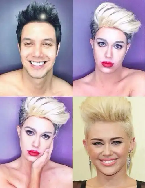 这个外国小伙秒变外国美女,高超的化妆术似易容,让他瞬间"变性"除她