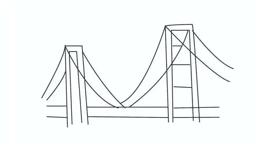 桥拉索简笔画