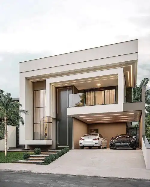 两款现代风格别墅线性灯光创未来般高级感