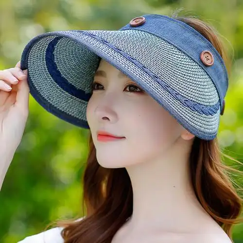 盛世尼曼遮阳帽女夏天防晒可折叠户外骑车沙滩帽子大檐帽早春大草帽