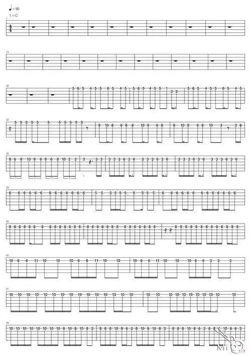 以父之名吉他谱周杰伦c调指弹谱六线谱