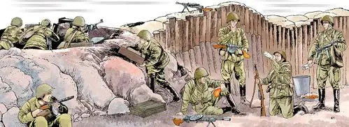 二战漫画,写实二战插画,写实漫画,线稿,战争连环画