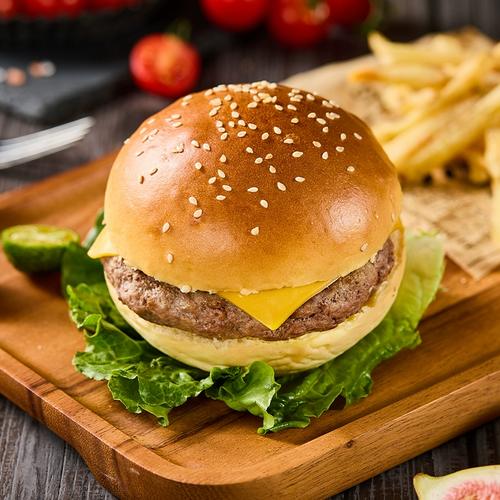 【潮香村】安格斯牛肉芝士汉堡330g/盒半成品速食加热即食