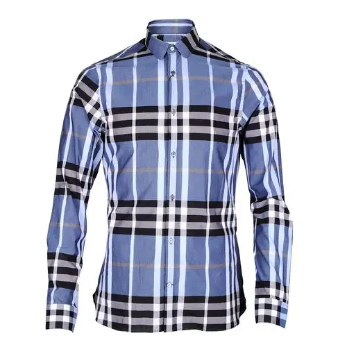 burberry london/博柏利伦敦 春夏男士经典款英伦风格子衬衫 蓝格色 s