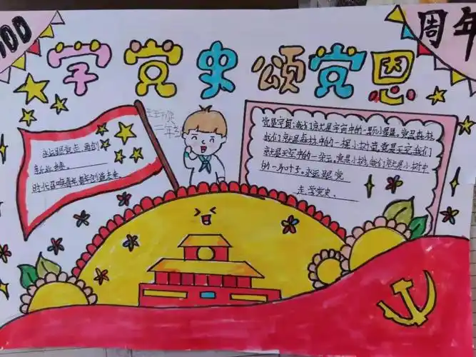 "学党史 颂党恩 跟党走"手抄报