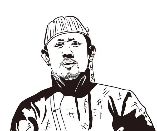 让子弹飞系列黑白线稿之姜文