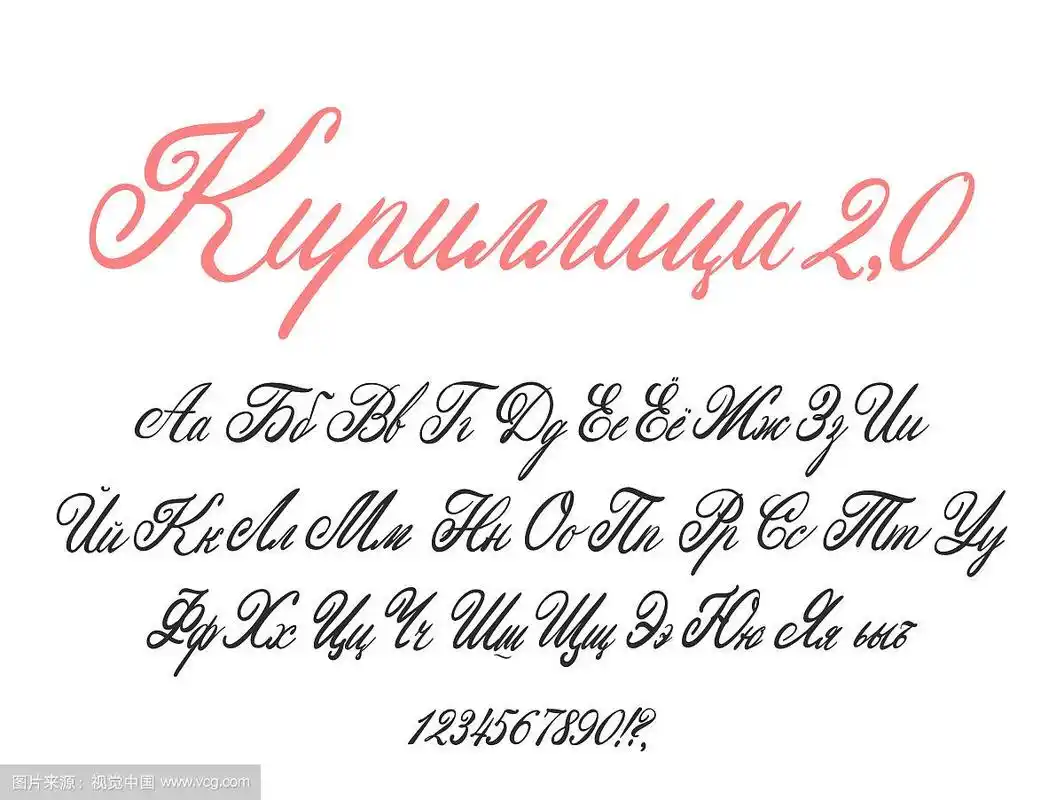 斯拉夫字母,俄语字母,书法和