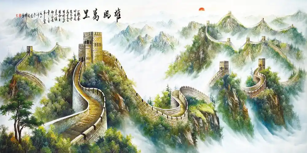 a050778-荷花油画装饰壁画