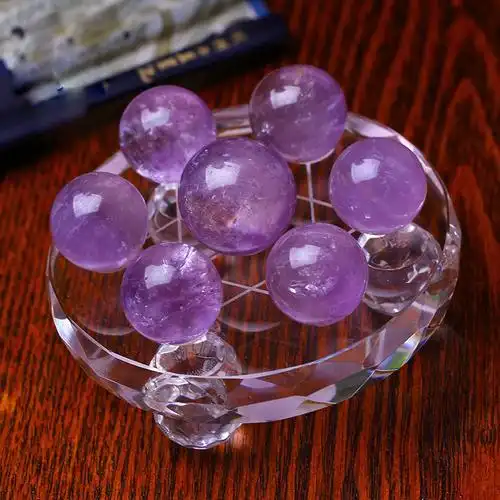 批发纯天然紫水晶球七星阵紫水晶球摆件镇宅招财旺运镇宅保平安