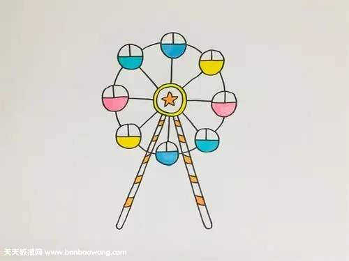 浪漫摩天轮简笔画