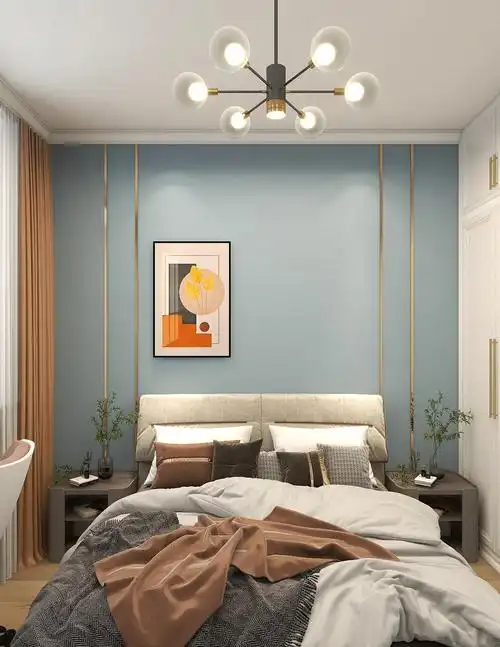 卧室床头背景墙颜色装饰设计图