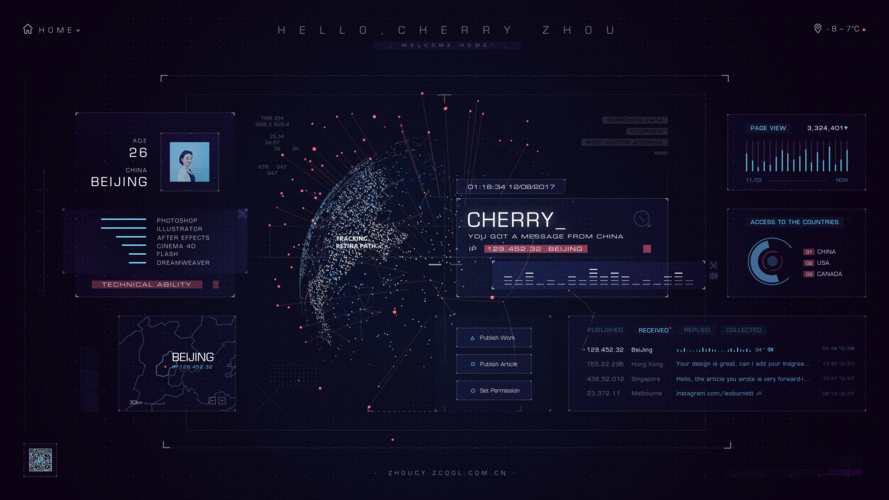科技感大数据可视化界面设计ui