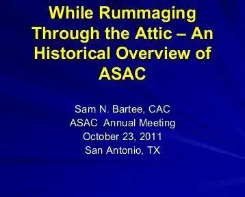 while rummaging through the attic - american society of .