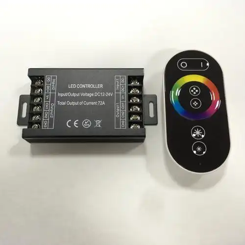 rf无线全触摸rgb控制器 72a大功率铝壳七彩全彩无线触摸控制器