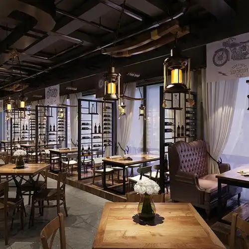 咖啡厅屏风隔断效果图