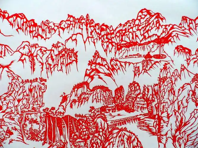 王屋山水剪纸赏析