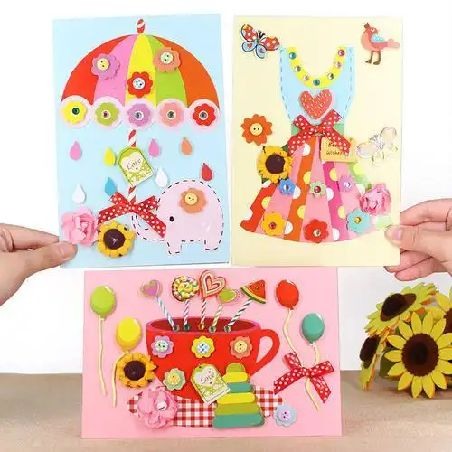 母亲节立体贺卡 幼儿园儿童手工diy制作材料包 生日礼物小卡片