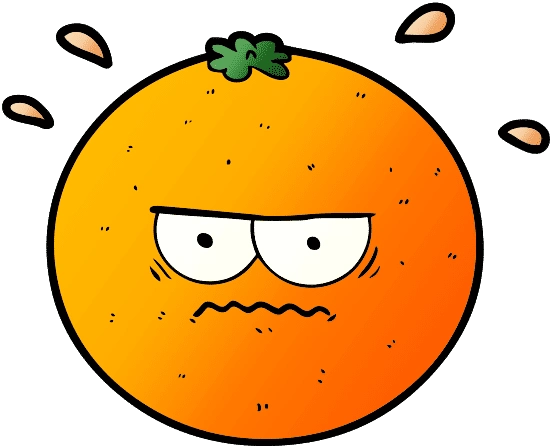卡通愤怒的橙色 cartoon angry orange