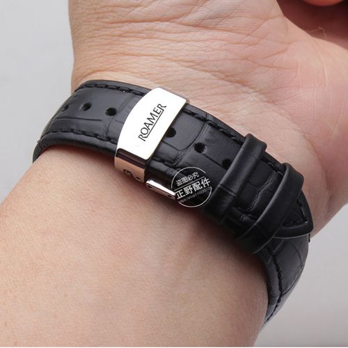 瑞士罗马表1888表带原装真皮银河系列938858防水防汗蝴蝶扣18/20