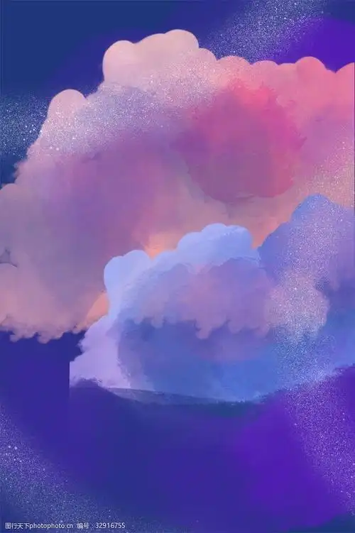 卡通蓝紫色渐变墨染背景图 渐变色 蓝色 紫色 墨染 矢量图 卡通插画