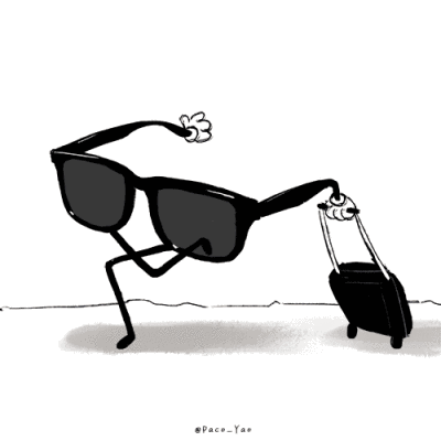 paco_yao 插画 原创 gif 动图 眼镜离家出走了