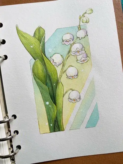 零基础水彩花卉入门铃兰
