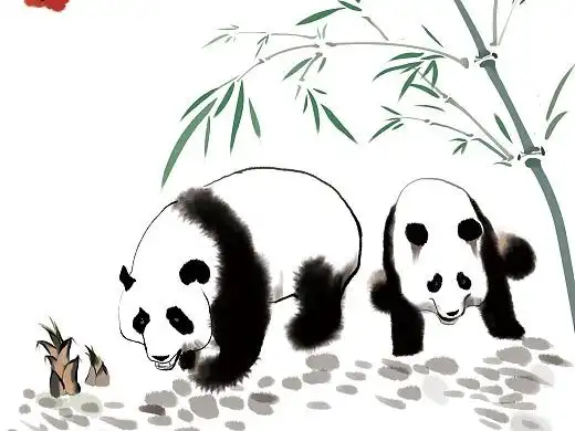 熊猫吃竹子